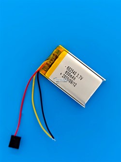 Аккумулятор 3.7v 650mAh 3pin 3 провода 602540 Li-Pol универсальная аккумуляторная батарея 6x25х40 - фото 201416