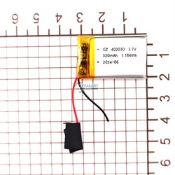Аккумулятор 3.7v 320mAh 2pin 2 провода 402030 Li-Pol универсальная аккумуляторная батарея 4x20х30 - фото 202695