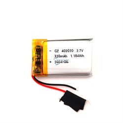 Аккумулятор 3.7v 320mAh 2pin 2 провода 402030 Li-Pol универсальная аккумуляторная батарея 4x20х30 - фото 202697