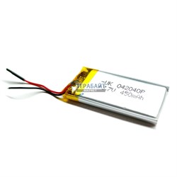 Аккумулятор 3.7v 450mAh 2pin 2 провода 402040 Li-Pol универсальная аккумуляторная батарея 4x20х40 - фото 202701