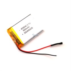 Аккумулятор 3.7v 600mAh 2pin 2 провода 403040 Li-Pol универсальная аккумуляторная батарея 4x30х40 - фото 202705
