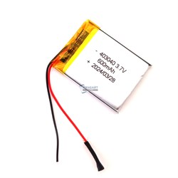 Аккумулятор 3.7v 600mAh 2pin 2 провода 403040 Li-Pol универсальная аккумуляторная батарея 4x30х40 - фото 202707