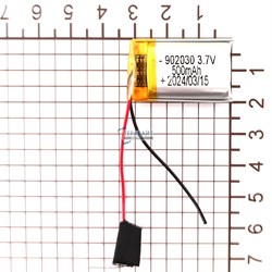 Аккумулятор 3.7v 500mAh 9x20x30 / 902030 / 30мм на 20мм на 9мм 2 провода - фото 202800