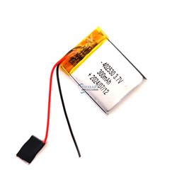 Аккумулятор универсальный 2 провода 3.7v 300mAh 4x25x30 Li-Pol батарея код акб 402530 - фото 202927