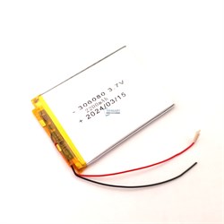 Аккумулятор универсальный 3.7v 2200mAh 3x60x80 / 306080 / 80мм на 60мм на 3мм - фото 202947
