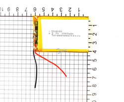 Аккумулятор 3.7v 1800mAh 5x40x60 2 провода 2pin / 504060 / 60мм на 40мм на 5мм - фото 202971