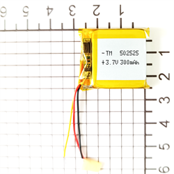 Аккумулятор 3.7v 500mAh 5x25x25 3 провода 3pin / 502525 / 25мм на 25мм на 5мм - фото 202995
