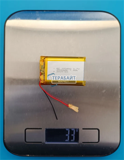 Аккумулятор 3.7v 2000mAh 10x34x50 / 103450 / 50мм на 34мм на 10мм - фото 203017
