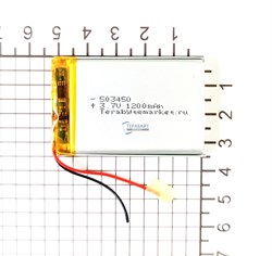 Аккумулятор 3.7v 1200mAh 5x34x50 / 503450 / 50мм на 34мм на 5мм - фото 203020