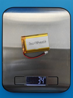 Аккумулятор 3.7v 2000mAh 2pin 2 провода + разъем (фишка) коннектор 103450 Li-Pol универсальная аккумуляторная батарея 10x34x50 - фото 203873