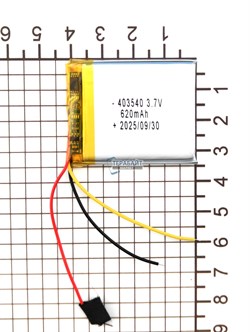 Аккумулятор 3.7v 620mAh 3pin 3 провода 403540 Li-Pol универсальная аккумуляторная батарея 4x35x40 - фото 203931