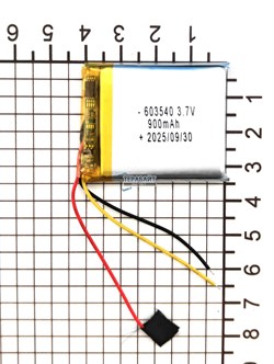 Аккумулятор 3.7v 900mAh 3pin 3 провода 603540 Li-Pol универсальная аккумуляторная батарея 6x35x40 - фото 203949