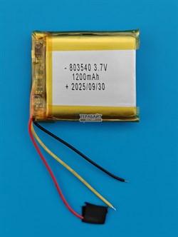 Аккумулятор 3.7v 1200mAh 3pin 3 провода 803540 Li-Pol универсальная аккумуляторная батарея 8x35x40 - фото 203981