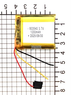 Аккумулятор 3.7v 1200mAh 3pin 3 провода 803540 Li-Pol универсальная аккумуляторная батарея 8x35x40 - фото 203986