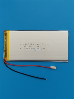 Аккумулятор 3.7v 4000mAh 2pin 2 провода 4055110 Li-Pol универсальная аккумуляторная батарея 4x55x110 - фото 204024