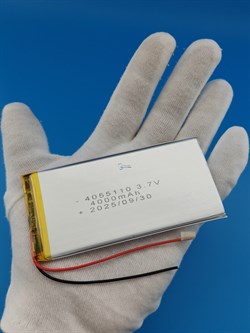 Аккумулятор 3.7v 4000mAh 2pin 2 провода 4055110 Li-Pol универсальная аккумуляторная батарея 4x55x110 - фото 204028
