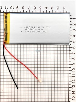 Аккумулятор 3.7v 4000mAh 2pin 2 провода 4055110 Li-Pol универсальная аккумуляторная батарея 4x55x110 - фото 204029