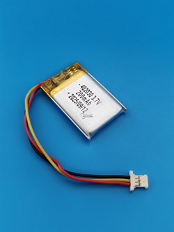 Аккумулятор 3.7v 200mAh 3pin 3 провода + разъем (фишка) коннектор 402030 Li-Pol универсальная аккумуляторная батарея 4x20x30 - фото 204171
