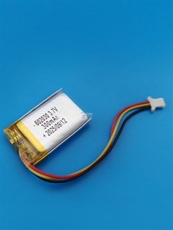 Аккумулятор 3.7v 300mAh 3pin 3 провода + разъем (фишка) коннектор 602030 Li-Pol универсальная аккумуляторная батарея 6x20x30 - фото 204358
