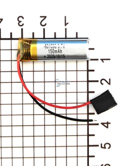 Аккумулятор 3.7v 150mAh 2pin 601030 Li-Pol универсальная аккумуляторная батарея 6x10x30 2 провода - фото 204461