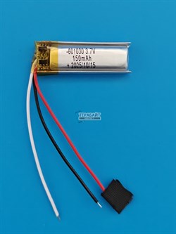 Аккумулятор 3.7v 150mAh 3pin 601030 Li-Pol универсальная аккумуляторная батарея 6x10x30 3 провода - фото 204472