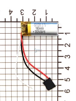 Аккумулятор 3.7v 180mAh 3pin 3 провода 601230 Li-Pol универсальная аккумуляторная батарея 6x12х30 - фото 204492