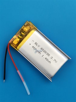 Аккумулятор 3.7v 400mAh 2pin 2 провода 602035 Li-Pol универсальная аккумуляторная батарея 6x20х35 - фото 205316