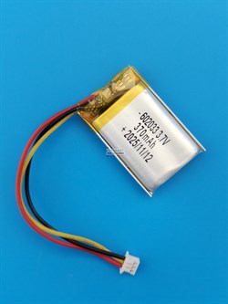 Аккумулятор 3.7v 370mAh 3pin 3 провода + разъем (фишка) коннектор 602033 Li-Pol универсальная аккумуляторная батарея 6x20x33 - фото 206143