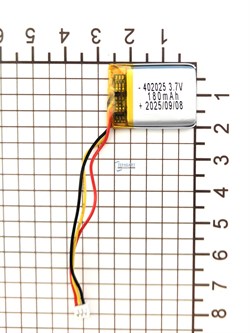 Аккумулятор 3.7v 180mAh 3pin 3 провода + разъем (фишка) коннектор 402025 Li-Pol универсальная аккумуляторная батарея 4x20x25 - фото 206178