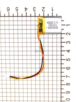 Аккумулятор 3.7v 180mAh 3pin 3 провода + разъем (фишка) коннектор 402025 Li-Pol универсальная аккумуляторная батарея 4x20x25 - фото 206206