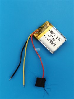 Аккумулятор 3.7v 250mAh 3pin 3 провода 602025 Li-Pol универсальная аккумуляторная батарея 6x20х25 - фото 206224