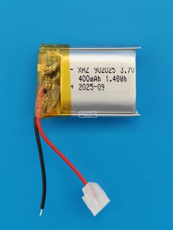 Аккумулятор 3.7v 400mAh 2pin 2 провода 902025 Li-Pol универсальная аккумуляторная батарея 9x20х25 - фото 206246