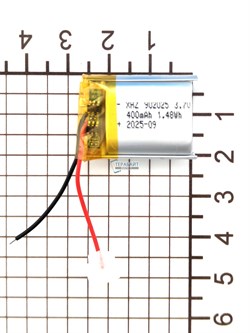 Аккумулятор 3.7v 400mAh 2pin 2 провода 902025 Li-Pol универсальная аккумуляторная батарея 9x20х25 - фото 206250