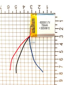 Аккумулятор 3.7v 750mAh 3pin 803030 Li-Pol универсальная аккумуляторная батарея 8x30x30 3 провода - фото 206720