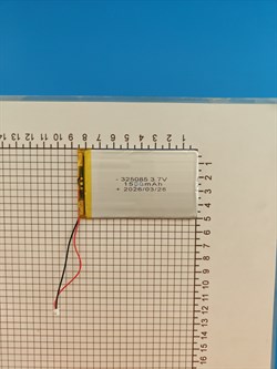 Аккумулятор 3.7v 1500mAh 2pin 2 провода + разъем (фишка) коннектор 325085 Li-Pol универсальная аккумуляторная батарея 3.2x50x85 - фото 207172