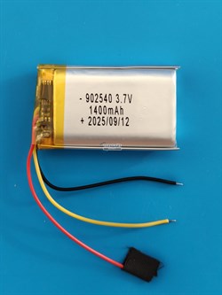Аккумулятор 3.7v 850mAh 3pin 3 провода 902540 Li-Pol универсальная аккумуляторная батарея 9x25х40 - фото 207247