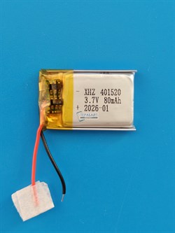Аккумулятор 3.7v 80mAh 2pin 2 провода 351523 Li-Pol универсальная аккумуляторная батарея 3.5x15х23 - фото 207415
