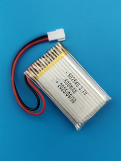 Аккумулятор высокотоковый 25C Li-po XH2.54 3.7v 600mAh 2pin 2 провода 802540 батарея для квадрокоптеров и радиоуправляемых моделей - фото 207464