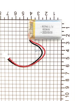 Аккумулятор высокотоковый 25C Li-po XH2.54 3.7v 600mAh 2pin 2 провода 802540 батарея для квадрокоптеров и радиоуправляемых моделей - фото 207468