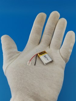 Аккумулятор универсальный литий полимерный li-pol 3.7v вольт 2pin 2 провода с платой 300mAh 702025 размеры батареи 7x20x25 - фото 207917