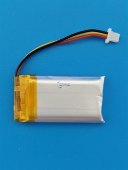 Аккумулятор универсальный литий полимерный li-pol 3.7v вольт 3pin 3 провода с платой + коннектор (разъем фишка) 450mAh 602035 размеры батареи 6х20х35 - фото 207969