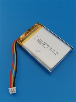 Аккумулятор универсальный литий полимерный li-pol 3.7v вольт 3pin 3 провода с платой + коннектор (разъем фишка) 680mAh 603040 размеры батареи 6х30х40 - фото 208054