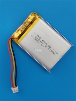 Аккумулятор универсальный литий полимерный li-pol 3.7v вольт 3pin 3 провода с платой + коннектор (разъем фишка) 680mAh 603040 размеры батареи 6х30х40 - фото 208056
