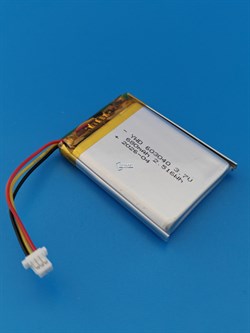 Аккумулятор универсальный литий полимерный li-pol 3.7v вольт 3pin 3 провода с платой + коннектор (разъем фишка) 680mAh 603040 размеры батареи 6х30х40 - фото 208097