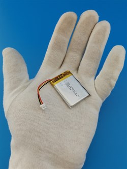 Аккумулятор универсальный литий полимерный li-pol 3.7v вольт 3pin 3 провода с платой + коннектор (разъем фишка) 680mAh 603040 размеры батареи 6х30х40 - фото 208103