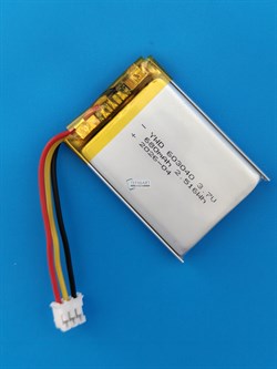Аккумулятор универсальный литий полимерный li-pol 3.7v вольт 3pin 3 провода с платой + коннектор (разъем фишка) 680mAh 603040 размеры батареи 6х30х40 - фото 208124