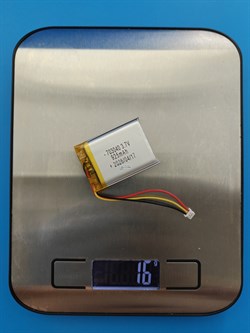 Аккумулятор универсальный литий полимерный li-pol 3.7v вольт 3pin 3 провода с платой + коннектор (разъем фишка) 925mAh 703040 размеры батареи 7х30х40 - фото 208146
