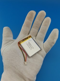 Аккумулятор универсальный литий полимерный li-pol 3.7v вольт 3pin 3 провода с платой + коннектор (разъем фишка) 1500mAh 604050 размеры батареи 6х40х50 - фото 208188