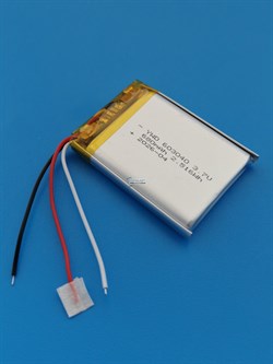 Аккумулятор универсальный литий полимерный li-pol 3.7v вольт 3pin 3 провода с платой 680mAh 603040 размеры батареи 6x30x40 - фото 208255