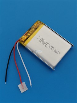 Аккумулятор универсальный литий полимерный li-pol 3.7v вольт 3pin 3 провода с платой 680mAh 603040 размеры батареи 6x30x40 - фото 208256